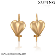 91573 xuping copper alloy mini cross hoop 18k gold plated earring